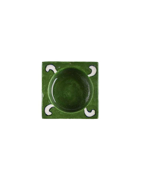 Blue Pottery Candle Holder Set Of 2pcs.